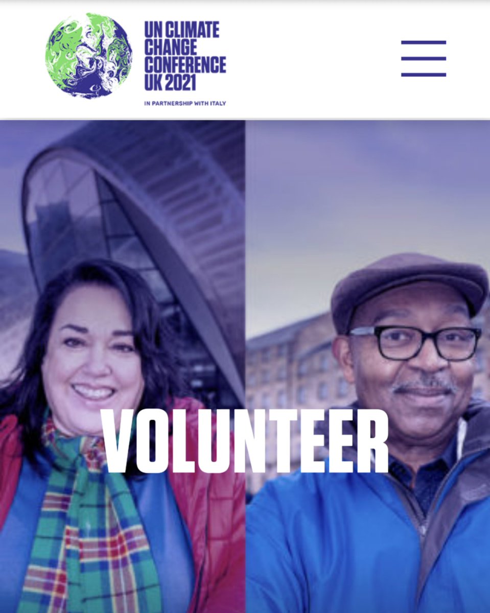 Do you want to #volunteer at the <a href="/UN/">United Nations</a> Climate Change Conference (COP26) in #Glasgow this year? Signs up are now open for roles from welcomes, Glasgow City Ambassadors to events &amp; green zone for those interested in #ClimateChange!

ukcop26.org/volunteer/

Go for it!