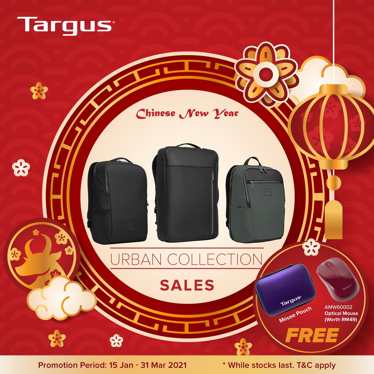 InnoteqApex's tweet photo. Chinese New Year Promotion is here now! Shop The New Targus Urban Backpack Collection and get a FREE Targus Optical Mouse (AMW60002) + mouse pouch. 

https://t.co/VxIWwNZUQm
https://t.co/RyfwVXr4oj

#CNY2021 #innoteqapex #Targus #Urban #backpacks #business #stayhome #shoponline https://t.co/fjFmmKHavp