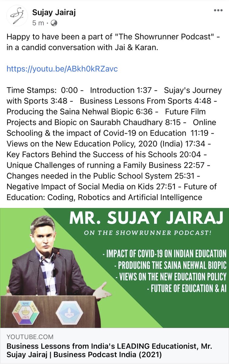 Happy to have been part of ‘The Showrunner Podcast’ - in a candid conversation with Jai &amp; Karan !! 

youtu.be/ABkh0kRZavc