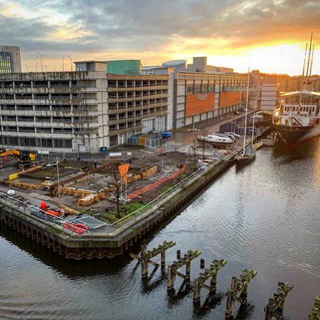 leithdistillery's tweet photo. We just received this fantastic picture of our site taken by Captain Robert Kier - a Forth Pilot. This is not an angle we get to see very often. You can see part of the concrete foundation is now set. Stand-by people - the only way is up from here.

#edinburgh #scotland #whisky https://t.co/Hmo4DNFLir