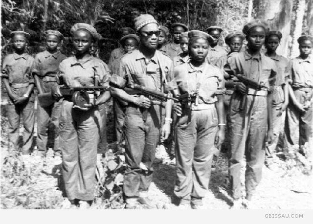 The 50s were an important decade for mobilizing. After Cabral qualified as an agronomist he was employed by the colonial government. He traveled the colony (at the time) building support for the cause of independence. Here's an image of the women combatants of PAIGC
