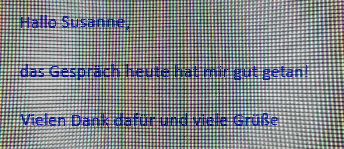 Manchmal mag ich meinen Job so richtig. 😉 Heute nach einem Coaching erhalten.