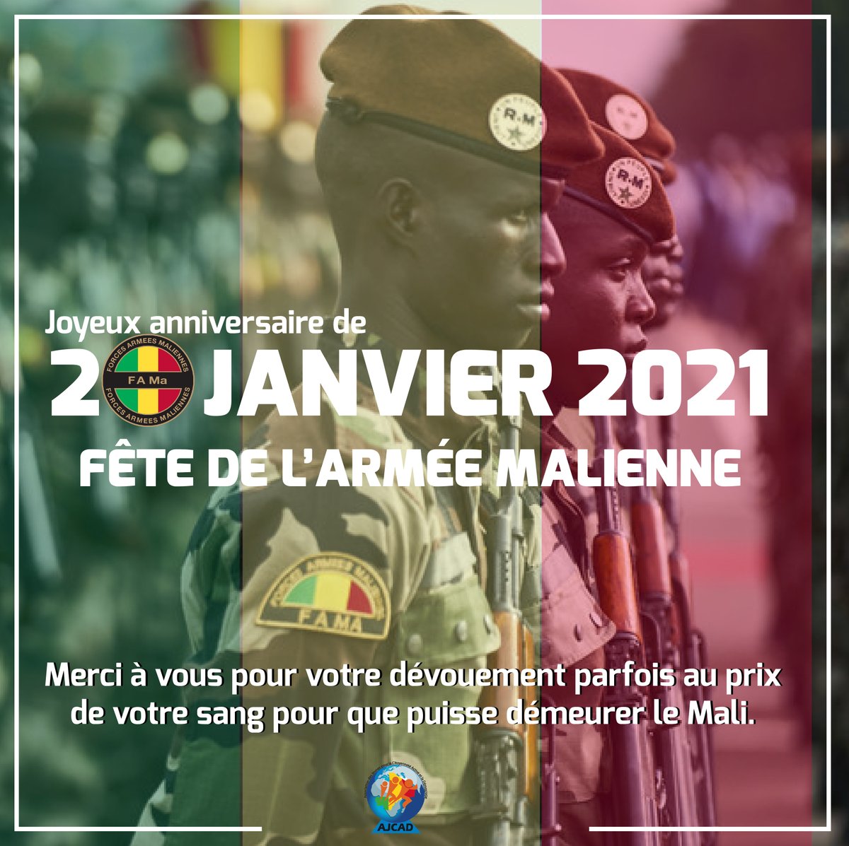 Ajcad Mali در توییتر Janvier Fete De L Armee Malienne Ajcad Souhaite Bonne Fete A Tous Nos Militaires Ajcadmali Une Jeunesse Responsable Pour Un Monde Meilleur T Co Sshz4xbvxy Ajcad Mali در توییتر Janvier Fete De L Armee Malienne Ajcad Souhaite Bonne Fete A Tous Nos Militaires Ajcadmali Une Jeunesse Responsable Pour Un Monde Meilleur T Co Sshz4xbvxy