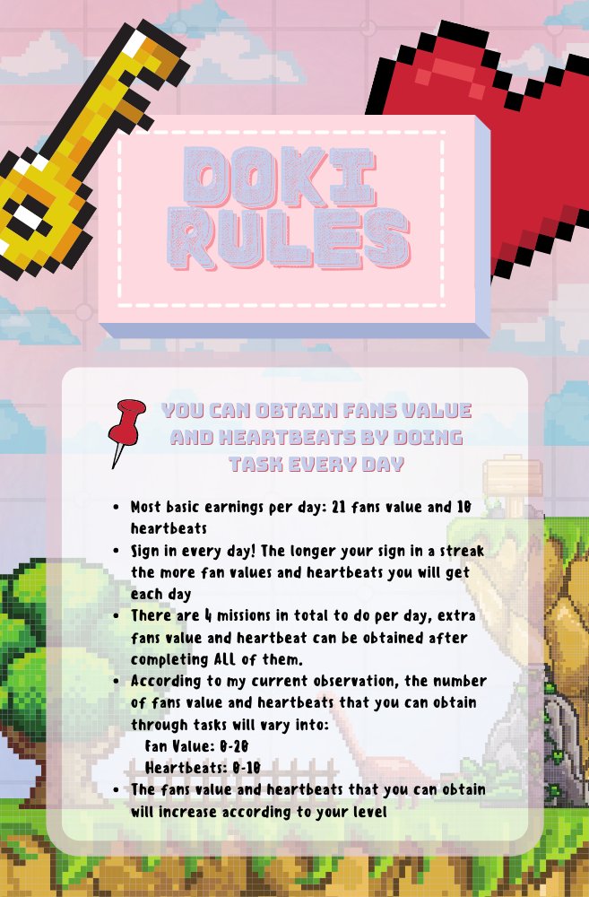 Doki rulesCollect the heartbeatsOnly send it out AFTER the show airsNote: laptop users can't do any doki tasks, you can only sign in every day. The longer the sign in streak, the more fans value and heartbeats #高卿尘  #นายท่านกรชิต #创造营2021  #Chuang2021