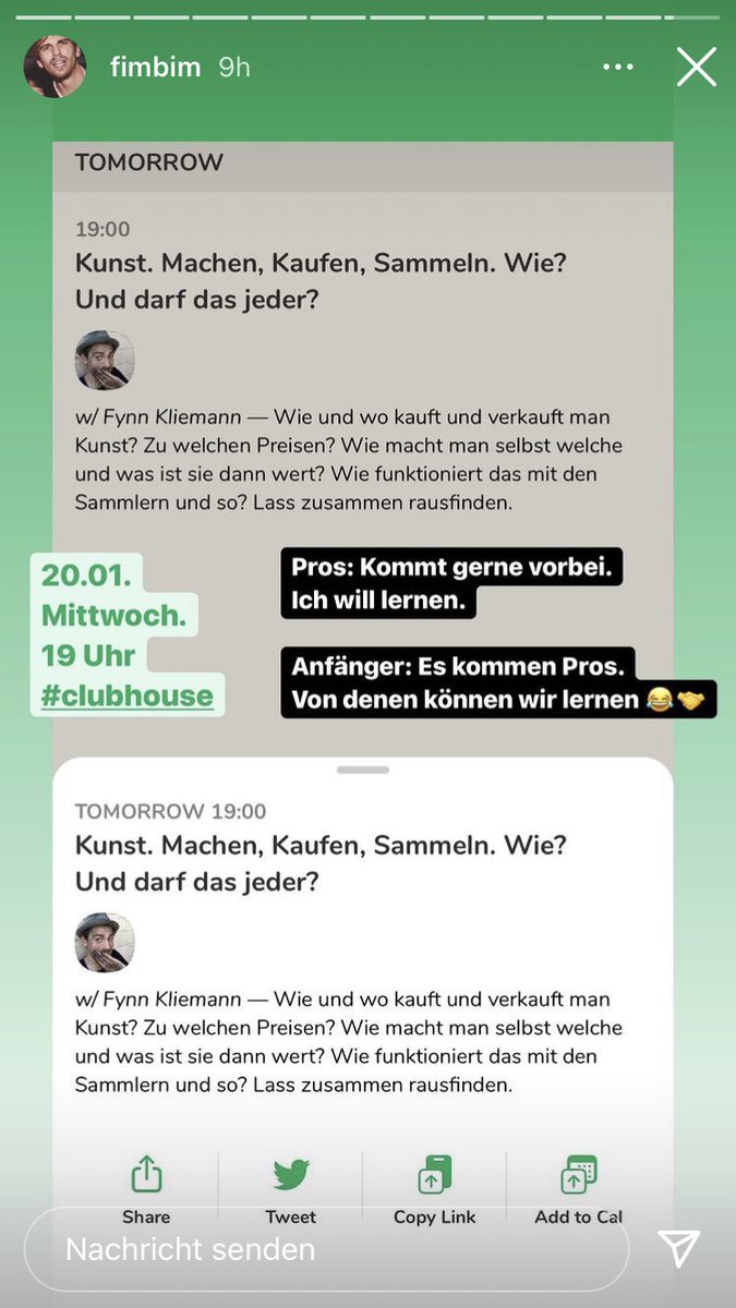 CharlotteKayatz's tweet photo. @fimbim kannst du mich einladen, möchte gerne zuhören und mitdiskutieren. Bin @karlottakaputta bei Clubhouse. Thx https://t.co/yuxEXA7k8m