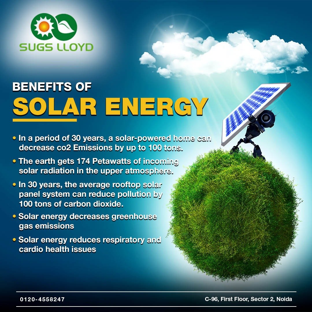 sugslloyd's tweet photo. #Solar energy provide air-quality, public health and greenhouse gas (GHG) emission benefits as they reduce the reliance on combustion-based electricity generation.

Visit us: https://t.co/Z1ppHYF5IP
For any kind of query Contact Us at: 0120-4558247

#DelhiDiaries  #solarenergy https://t.co/BkqiVQm1WW
