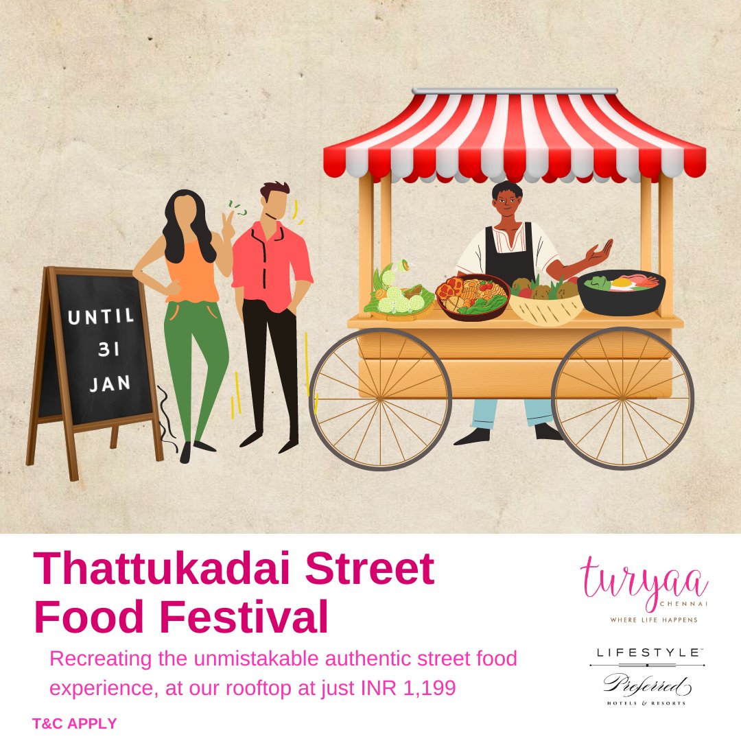 TuryaaChennai's tweet photo. Remember the good old days when you roamed the streets to indulge in street food? Recreating the delicious experience with our kitchen team right on the rooftop, overlooking the Chennai streets.
Until 31st of January for dinner
For more info call @ +91 73580322223
#thattukadai https://t.co/pbWivntf6H