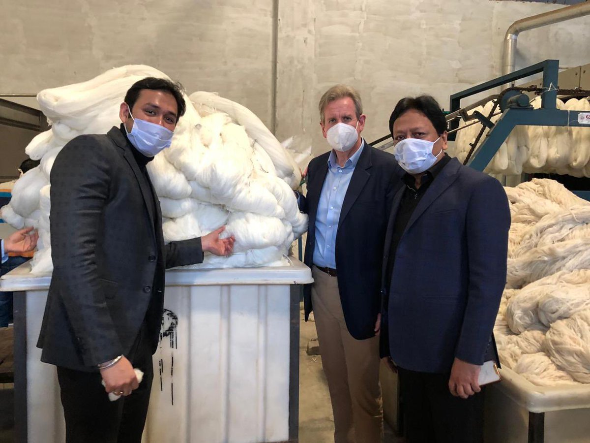 AusHCIndia's tweet photo. Visited Bansal Spinning Mills in Sahnewal in Punjab, where Australia’s finest quality merino #wool is processed – an excellent example of how Australian wool is supporting India’s textile industry and the potential for further bilateral cooperation. https://t.co/MNSz3FGnsy