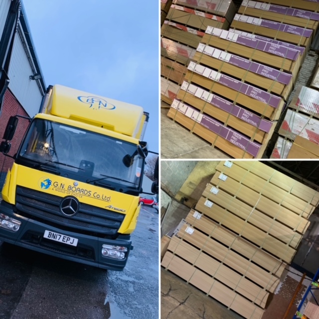 BGN_BOARDSCOLTD's tweet photo. Wagons loaded and ready to roll. Well stocked for all your needs #nhs @polyrey24 @NorbordUK #Polyrey #OSB #MDF #Plywoods https://t.co/EC36OshSAx