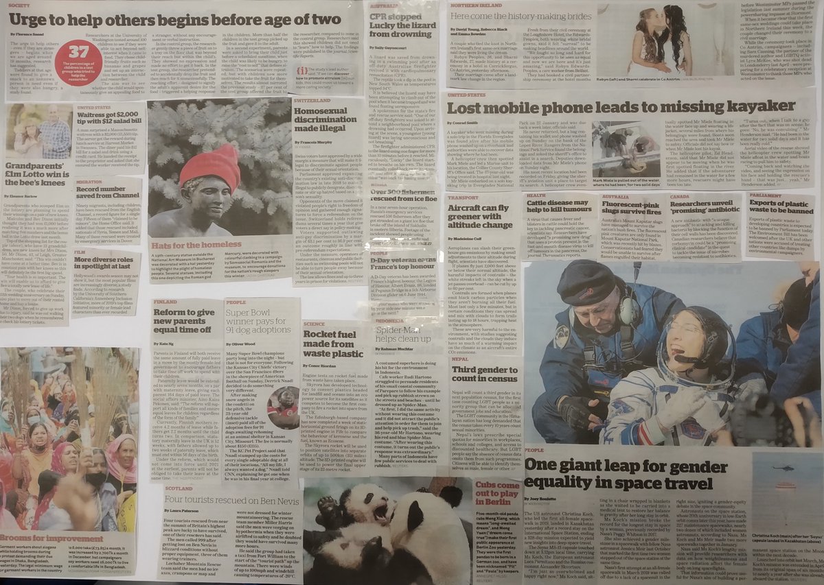 Minster_Library's tweet image. Good Morning! Whilst clearing out some old newspapers yesterday I decided to make a Good News Page for one of our new displays. It's been a difficult year, but the good stories are still out there if you take time to look for them! Why not make your own #goodnews collage?