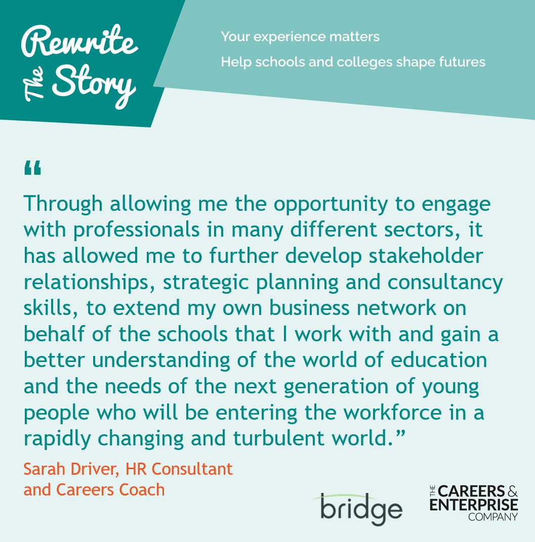 Greater Manchester is looking voluntary Enterprise Advisers!
Schools/colleges require support to ensure all young people are prepared and inspired for the fast-changing world of work 🌟🌟
Join our live EA engagement event to find out more:
👉👉bit.ly/BridgeGM_Enter…
<a href="/CareerEnt/">The Careers & Enterprise Company</a>