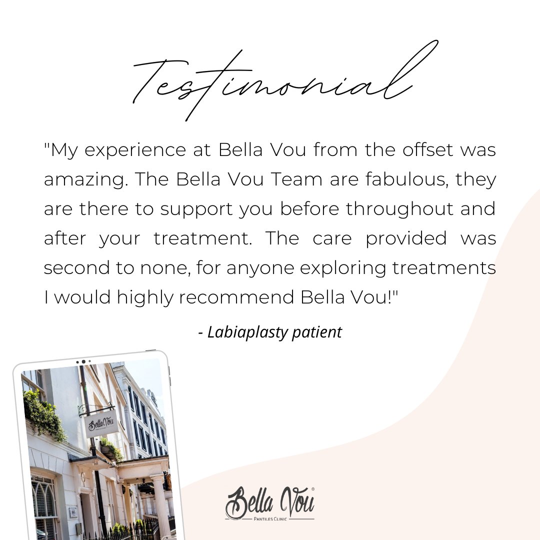 Bellavou's tweet photo. Patient care is paramount to every team member at Bella Vou, whether it's during your first consultation or post-surgery aftercare, we are here for you every step of the way.🥰️ #bellavou #makingyoumoreyou #labiaplasty #tunbridgewells #plasticsurgery #patientfeedback https://t.co/lhRfmlZORh