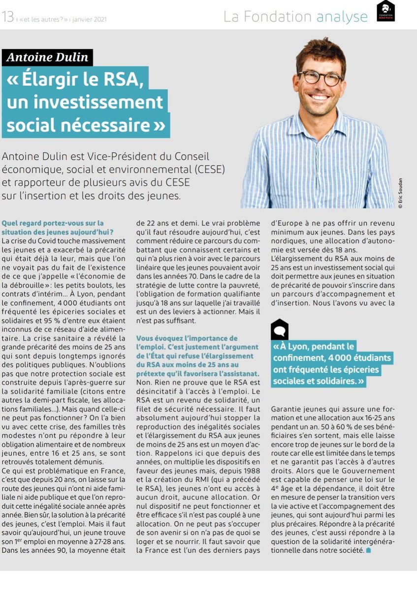 L'ouverture des minima sociaux aux moins de 25 ans sera en débat ce soir au <a href="/Senat/">Sénat</a> . 
Permettre à des jeunes sans soutien familial d'avoir un filet de sécurité est un investissement social ! La précarité ne peut être une perspective d'avenir ! Il y a urgence à agir.
