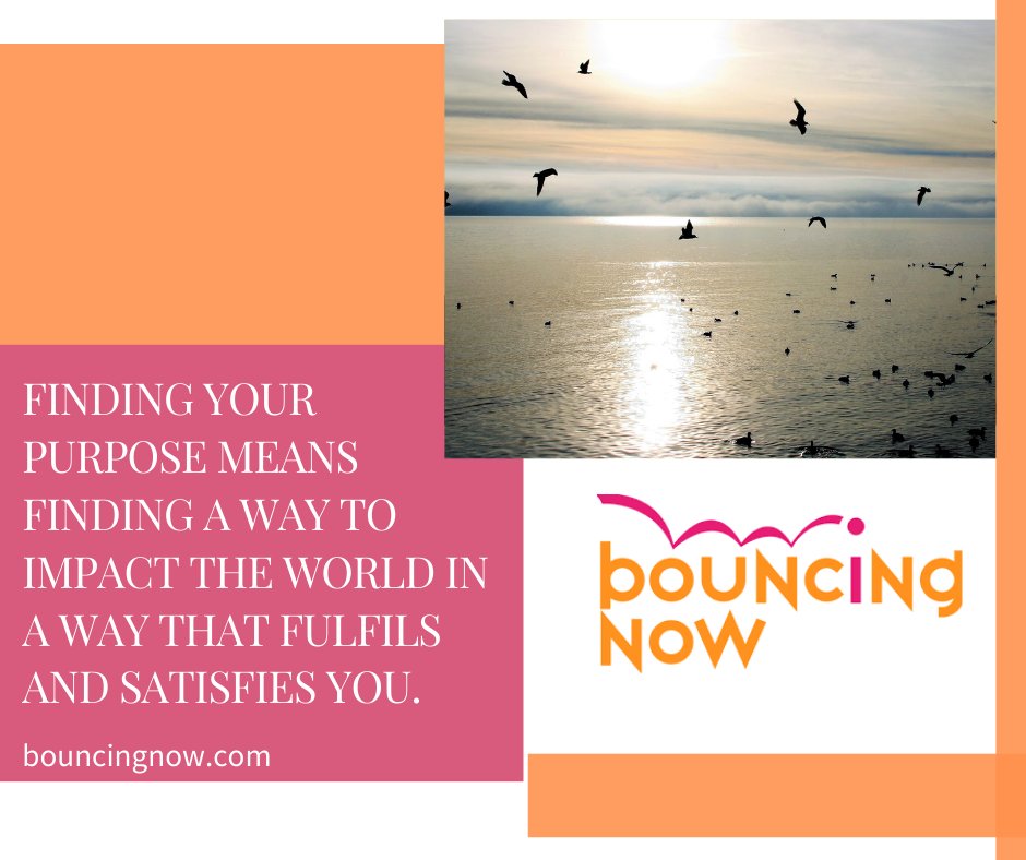 bouncingnow's tweet photo. Finding your purpose means finding a way to impact the world in a way that fulfils and satisfies you. Your purpose aligns with your dreams, your values and your actions.  It gives meaning to your existence. https://t.co/kJfJGxWd0W #Success #Mindfulness  #Bouncingnow #Happiness https://t.co/ZUN8ZctEfL