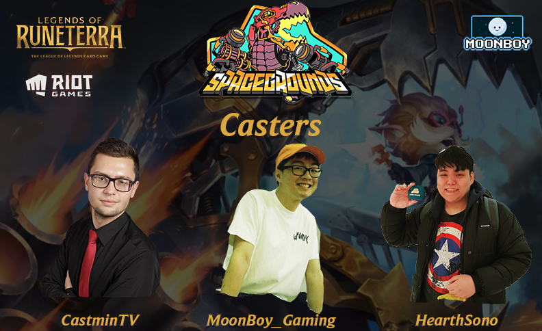 Moonboy_gaming's tweet photo. What's a Tournaments without their casters? This time on #spacegrounds will be cast by @CastMinTV @hearthsono and myself! Will be bringing you guys the action live at https://t.co/ceBtmdNN5k on 30-31 Jan from 11am sharp! #LegendsOfRuneterra Registration is till open sign up now! https://t.co/8Y4sHZGM9i