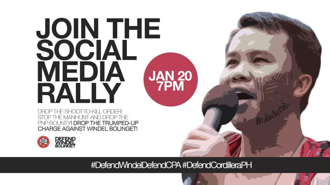 Yesterday, PNP Cordillera director Rwin Pagkalinawan issued a shoot-to-kill order against CPA Chair Windel Bolinget should he resist arrest (nanlaban) Bolinget was recently charged with a trumped-up murder case in Tagum, Davao del Norte #DefendWindelDefendCPA #DefendCordilleraPH