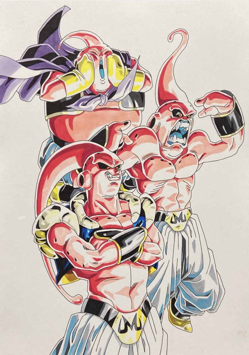 ドラゴンボール この魔人ブウも塗っていきます 模写 いたち のイラスト