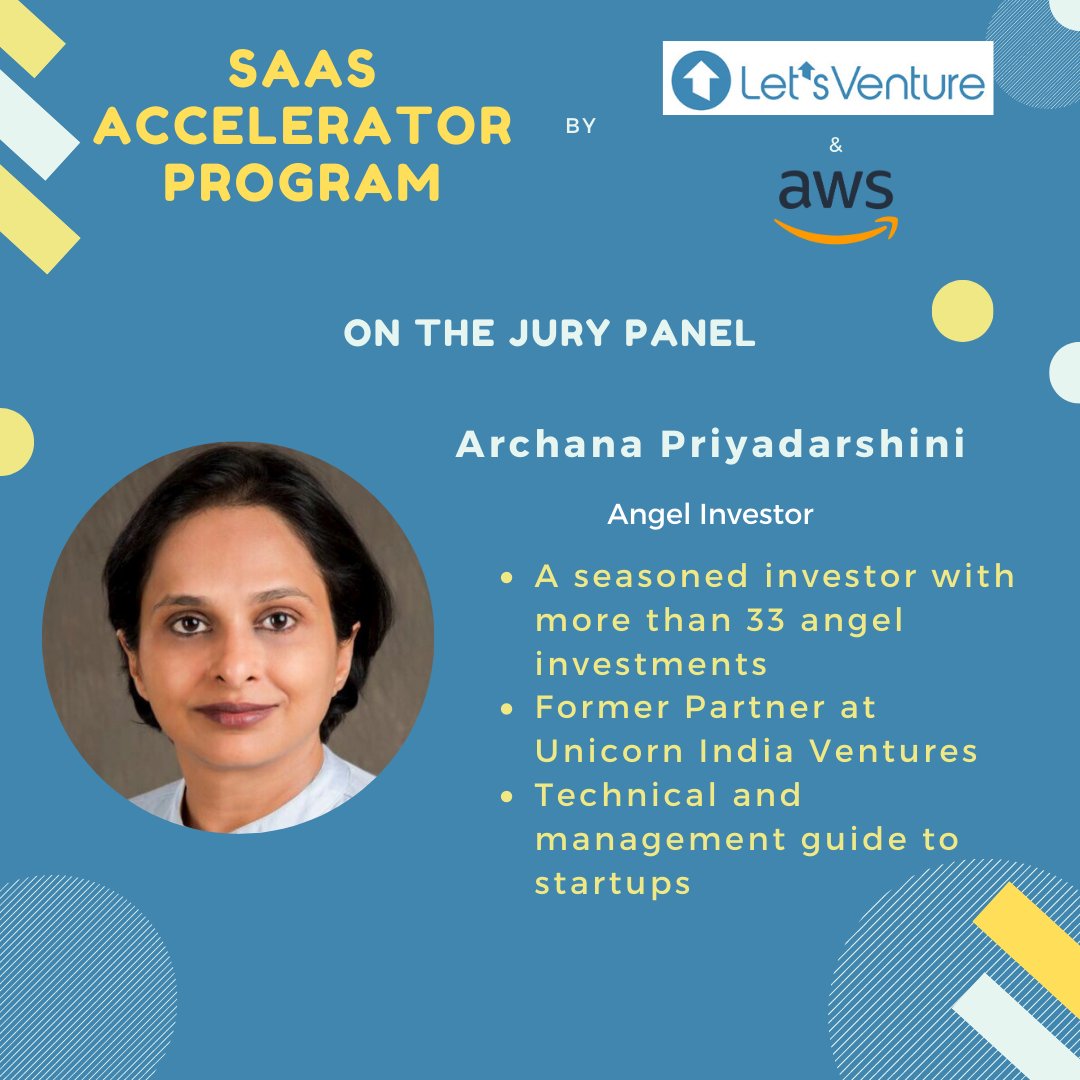 lvxventures's tweet photo. #LVbootcamp | Meet @archana_vcap, on the Jury for SaaS Accelerator Program, a seasoned angel investor and hands-on mentor on technical and management issues for startups.
⚡Apply here - https://t.co/WUtAR1Tmsy
#SaaS #Accelerator #startups #investors https://t.co/WWsD2dYJ0k