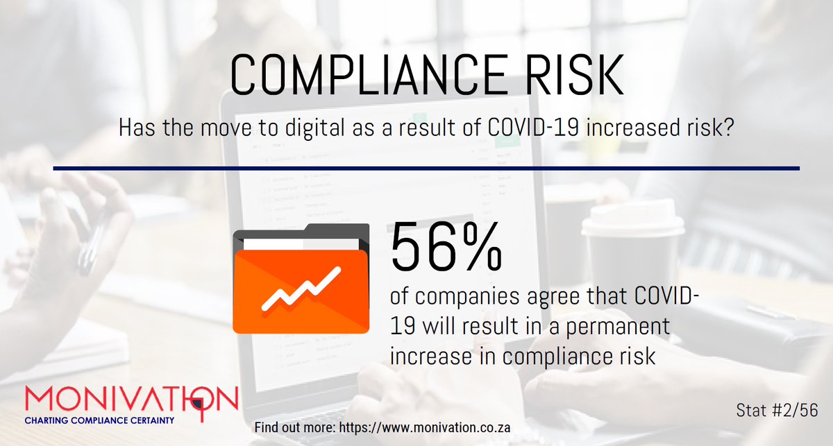 Do you agree that the move to digital, accelerated by COVID-19, has increased risk overall, and compliance risk in particular?
#RegulatoryCompliance #DueDiligence #RMCP #FinTech