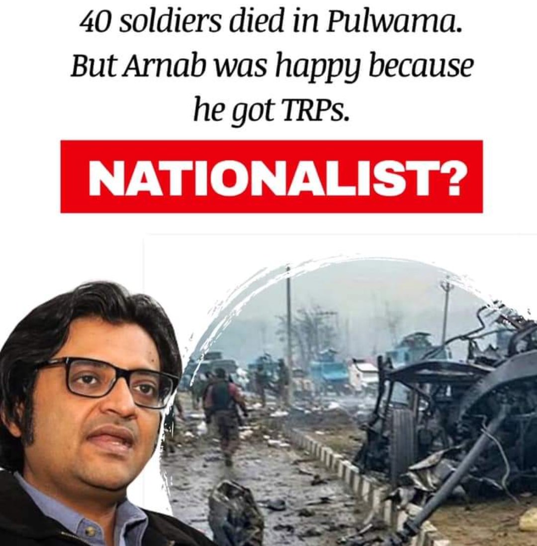 #GaddarBJPArnab

Assholes like arnab are not and never were journalists but rather pimps pimping for Modi and BJP

#AntiNationalArnab 
#ArnabExposedPulwama