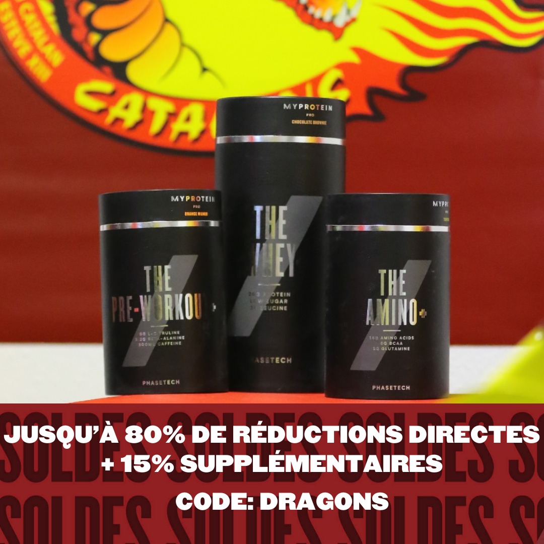 Les soldes ont débuté chez notre partenaire <a href="/MyproteinFR/">Myprotein France</a> 
On vous fait profiter de réductions exceptionnelles 
🛒 fr.myprotein.com

#Dragons🐉   #FuelYourAmbition