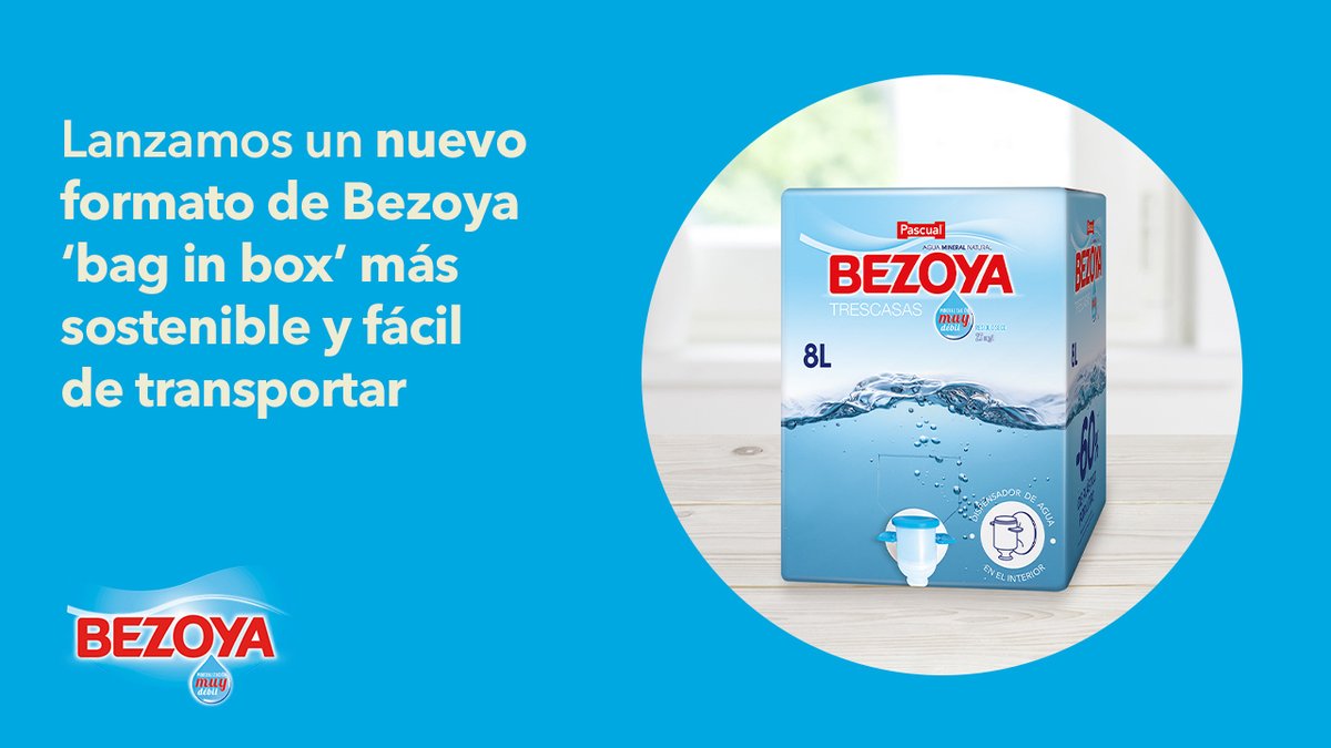 Pascual on X: Seguimos innovando con nuestras marcas para #DarLoMejor y  cuidar cada vez más el medioambiente. @Bezoya lanza 'bag in box', un nuevo  formato disruptivo de 8 litros que permite utilizar