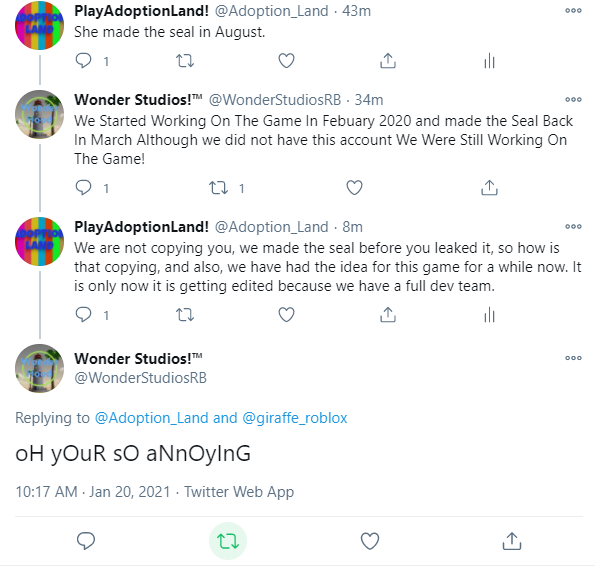 Adoption_Land's tweet photo. @WonderStudiosRB @giraffe_roblox Am I annoying? https://t.co/Z9TZofswbQ