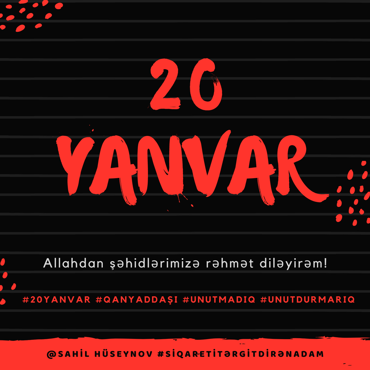 TobaccoFreeAz's tweet photo. Allah şəhidlərimizə rəhmət eləsin!
#20yanvar #qanyaddaşı https://t.co/akRAW2E6kO