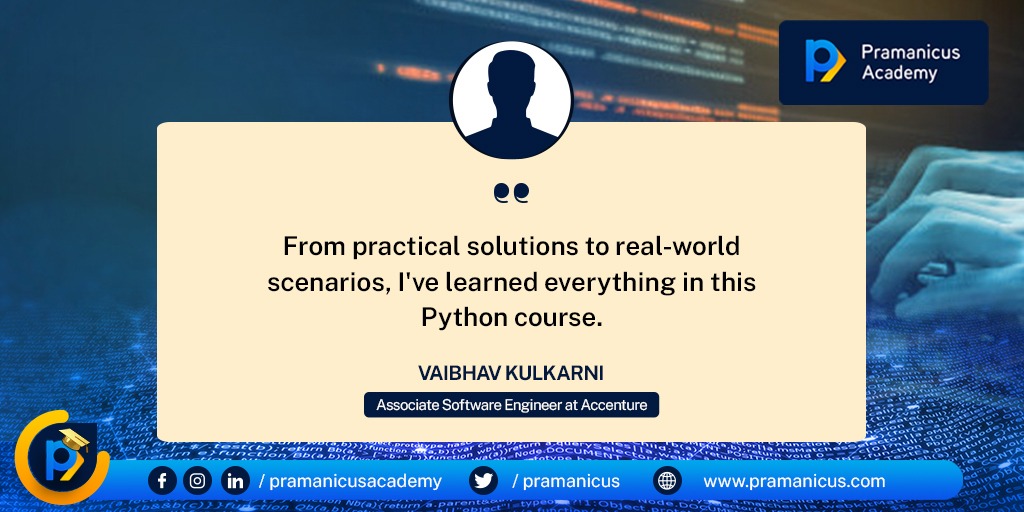 pramanicus's tweet image. Our biggest responsibility at Pramanicus Academy is to fulfill the requirements of our students and make them skilled. We are elated that Mr. Vaibhav Kulkarni felt pleased with our training.

#StudentDiaries #pramanicus #testimonial #program #online #training #engineering