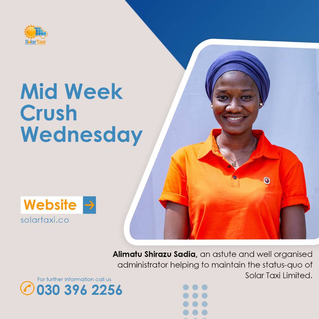SolarTaxiGh's tweet photo. Our Mid Week Crush
.
.
.
#solartaxigh #solartaxi #explore #exploremore #explorepage #wednesday #midweek #midweekcrush #wcw #ghana #accra #kumasi #tamale https://t.co/6qeAnMkVlD
