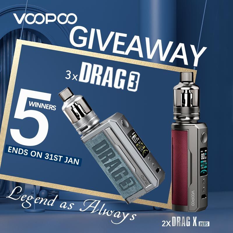 🌈🌈⠀
Healthcabin Drag 3 &amp; Drag X Plus Giveaway 🛎️⠀⠀

📍 Drag 3 - 3 Winners
📍 Drag X Plus - 2 Winners⠀⠀
Ends on 31st Jan 📆
⠀
Ready to join us and win them home? 🤗
>
Enter: 👇
healthcabin.net/blog/voopoo-dr…⠀⠀
>
#voopoo #giveaway #healthcabin #voopoodrag3 #voopoodragxplus