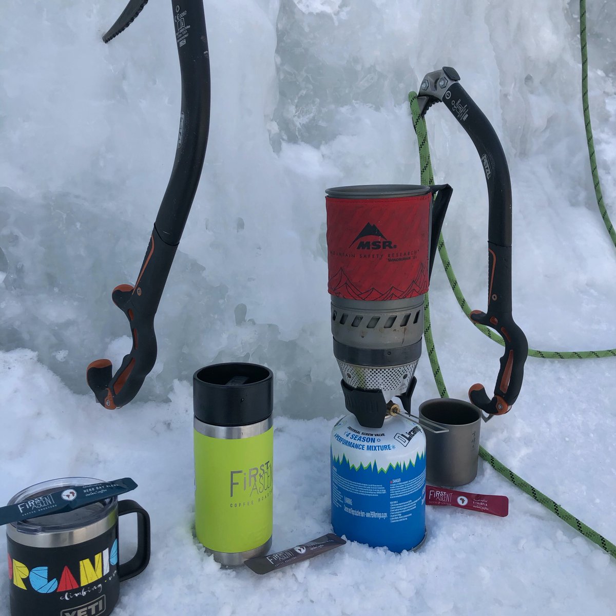FirstAscentCB's tweet image. Our crew loves ice climbing. From the gear, to the approach, to finger chilling ascent, to the feeling after conquering a new route. Call us crazy but this kind of adventure fuels us. Well that and great coffee. 
That’s why we’re excited to once again support @OurayIcePark.