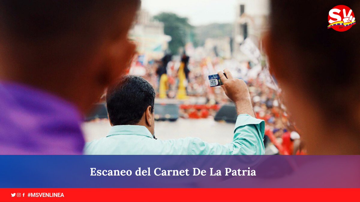 MSVEnLinea's tweet photo. 🔴#MSVEnLinea || Protección social || Escaneo del @CarnetDLaPatria: 

➡️Mención @MSVEnLinea
➡️Nombre
➡️Cédula o QR
➡️De donde nos escriben
➡️Una cédula por cada usuario

@NicolasMaduro ¡AQUÍ NADIE SE RINDE! 🦇

#SomosVenezuela
#VacunasParaLosPueblos 
#4AñosCarnetDeLaPatria https://t.co/y4nXrxr1B0