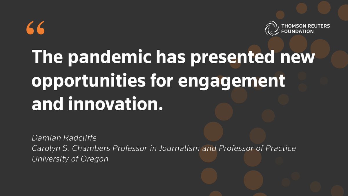  @damianradcliffe tells us that  @TRF alumni recommend 3 things in the  #COVIDReport to address the pandemic's challenges:- Support for freelancers- Planning for "next time"- Access to digital equipment + PPE