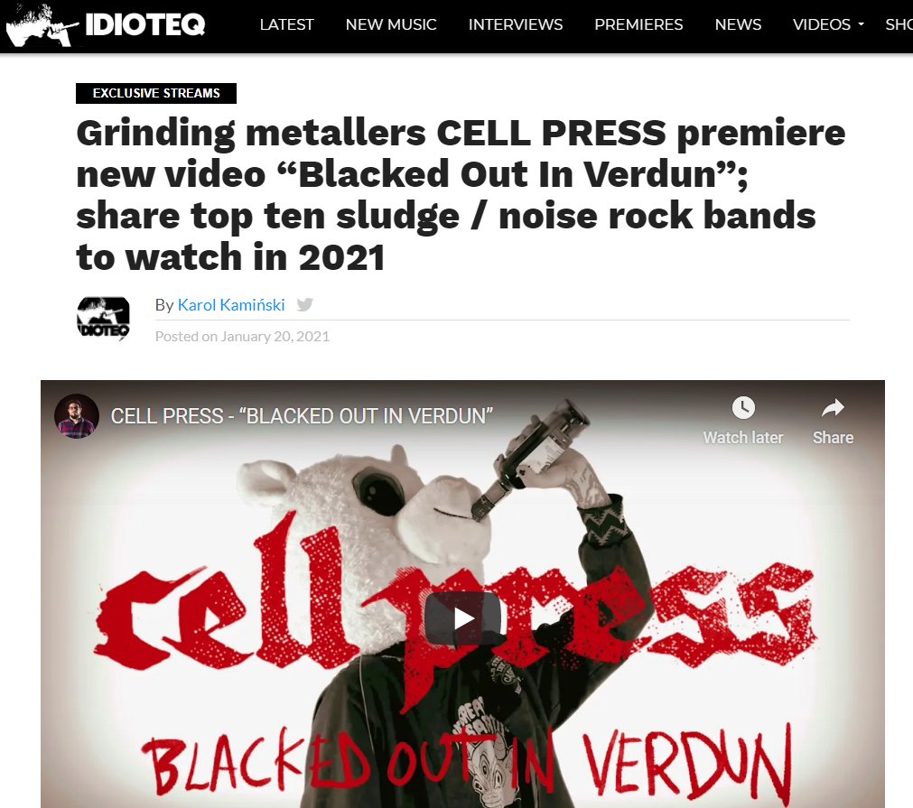 AsherMedia's tweet image. WATCH NOW @idioteq - idioteq.com/grinding-metal…

For fans of KEN mode, Unsane, Mastodon, Keelhaul

@CelllPresss New Music Video "Blacked Out In Verdun"

EP Out Now! Limited Edition Cassette from @ancienttempleR @nofun_eral 
#sludgemetal #noisemetal #noiserock #grindcore #metalvideo
