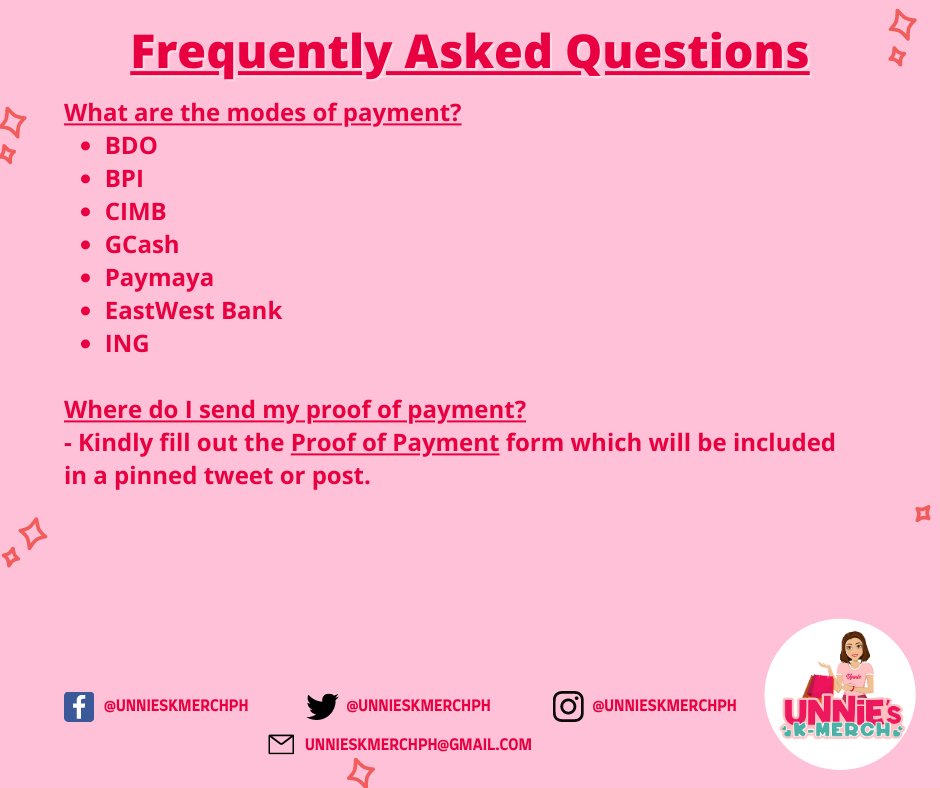 UnniesKMerchPH's tweet photo. Hi! Welcome to Unnie's K-Merch PH! 🤍

FAQs

🔺UPDATES: #unnieskmerchUpdates
🔺FEEDBACKS: #unnieskmerchFeedbacks
🔺GIVEAWAYS: #unnieskmerchGiveaways
🔺ON HAND: #unnieskmerchOnHand https://t.co/nR8lcLLHw4