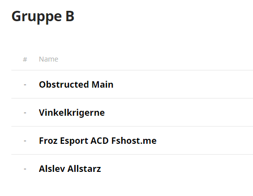 ObstructedE's tweet photo. The groups to this season of Metal-Ligaen has come out! Both our Main and Academy teams have been placed in division 4.
Academy:
Team JabJab
Skamling Sand Dune
Celeritas Junior
Main:
Vinkelkrigerne
Froz eSport Acd 
Alslev Allstarz https://t.co/4Puex2kf1z