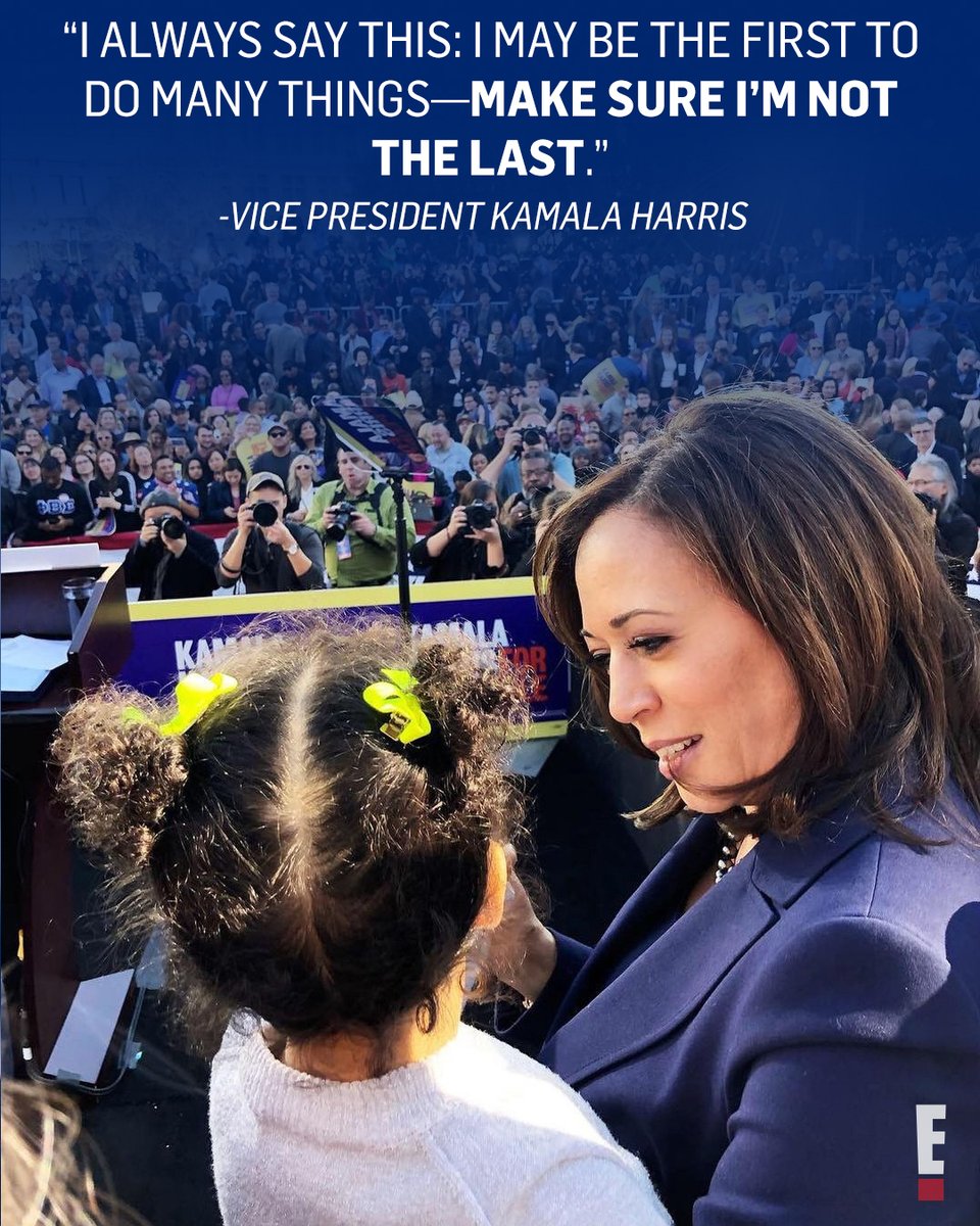 enews's tweet photo. Today, Kamala Harris becomes the first woman in history to be sworn in as Vice President. She is the first, and she will not be the last. #EmpowHER https://t.co/3wcf3wmtU6