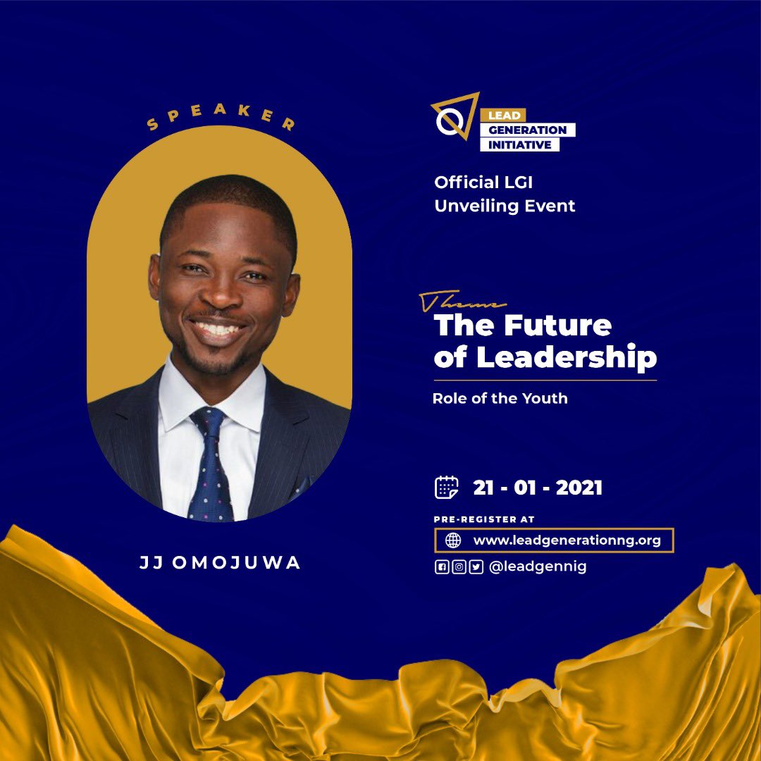 Omojuwa's tweet photo. Tomorrow is the Unveiling of The Lead Generation Initiative @leadgennig. 
An initiative by @ShinaPeller designed to give every young Nigerian a voice. Nurturing a generation of leaders who will take responsibilities of building their communities #LGIUnveiling https://t.co/xp6Mqp94zk