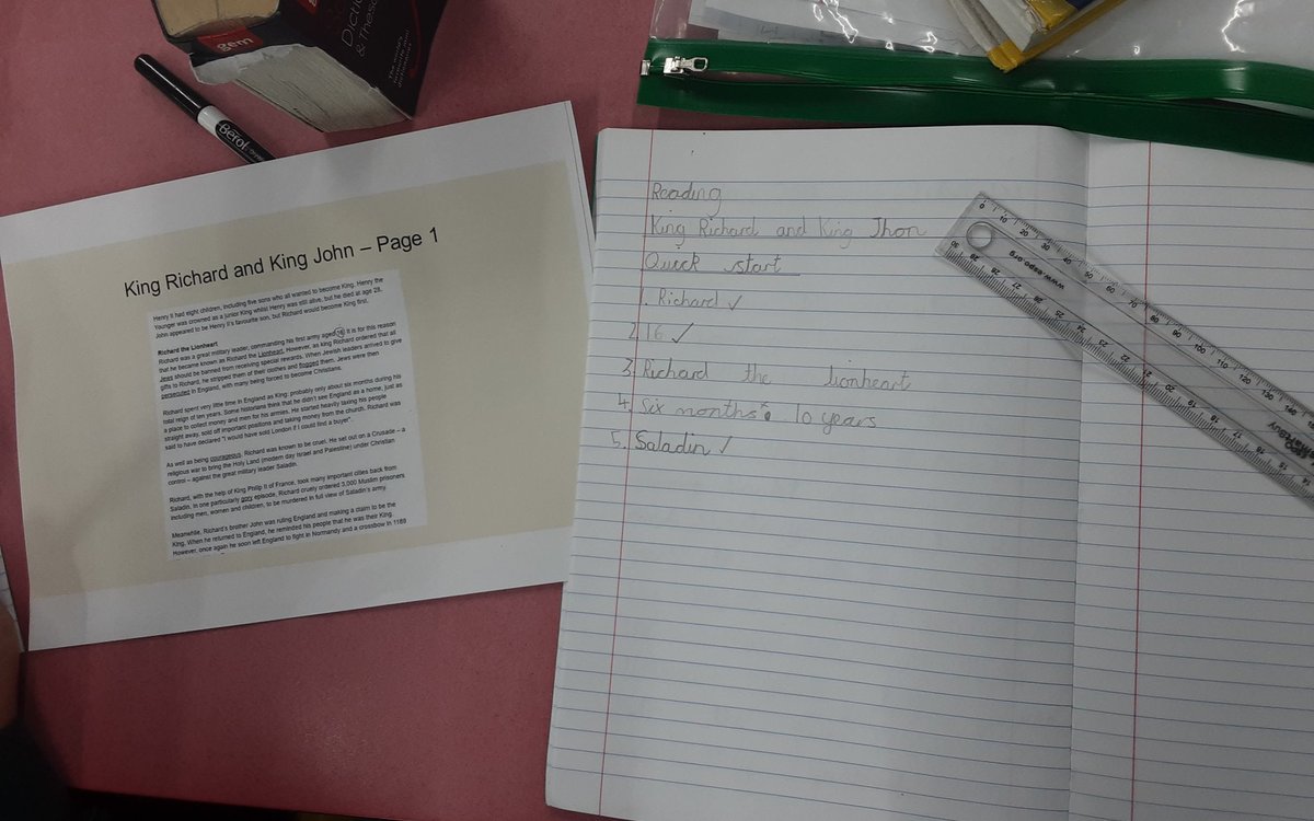 timbertreeyear5's tweet photo. Researching English Medieval Kings in our reading lessons this week! Great ideas being put forward #KingHenryII #RichardTheLionheart #KingJohn https://t.co/td6qBkMMtU