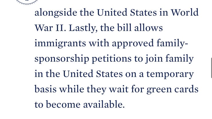 6/ And would allow those with approved I-130 applications to join their families while they wait for visas to become available — further addressing an issue that separates families across borders.