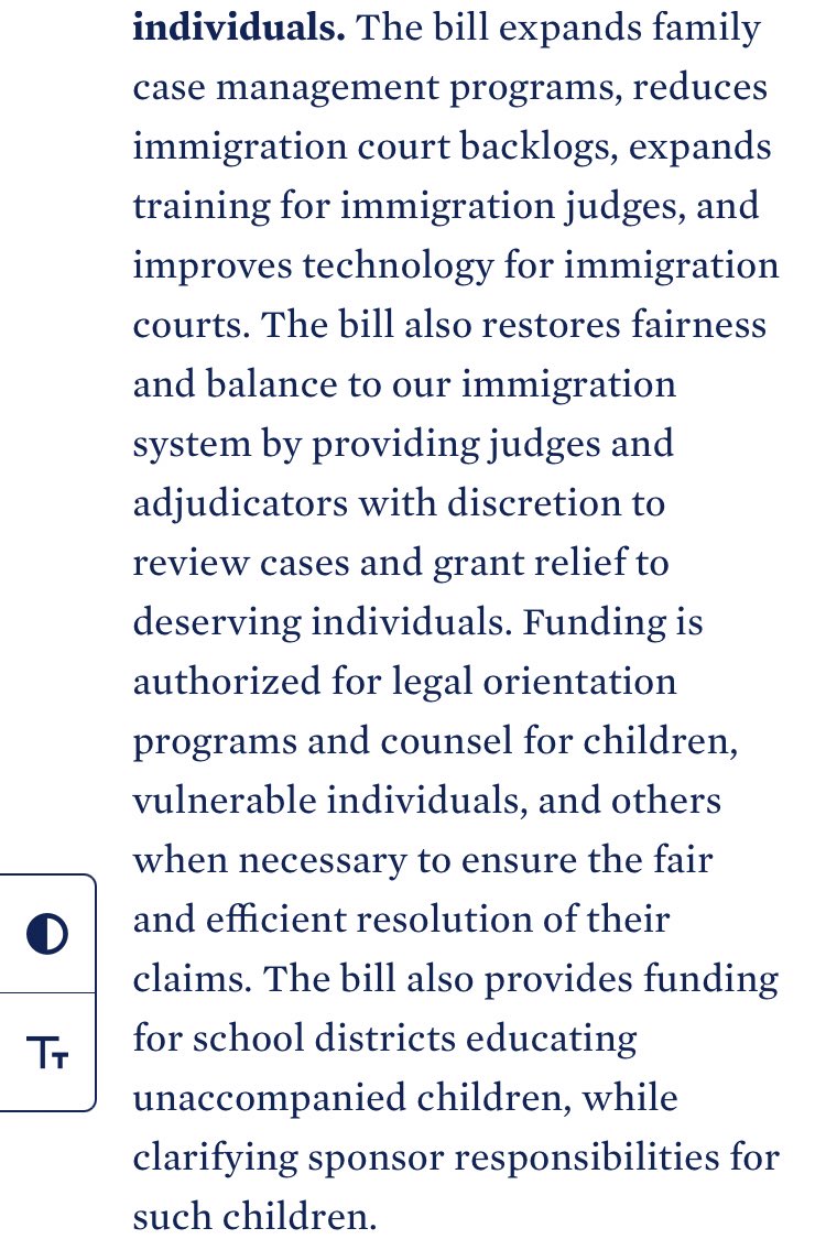 8/ RE immigration courts, resorting IJ discretion to manage sockets & grant relief, & funding to restore legal orientation programs in immigration court & fund counsel for children & other vulnerable populations. (!)