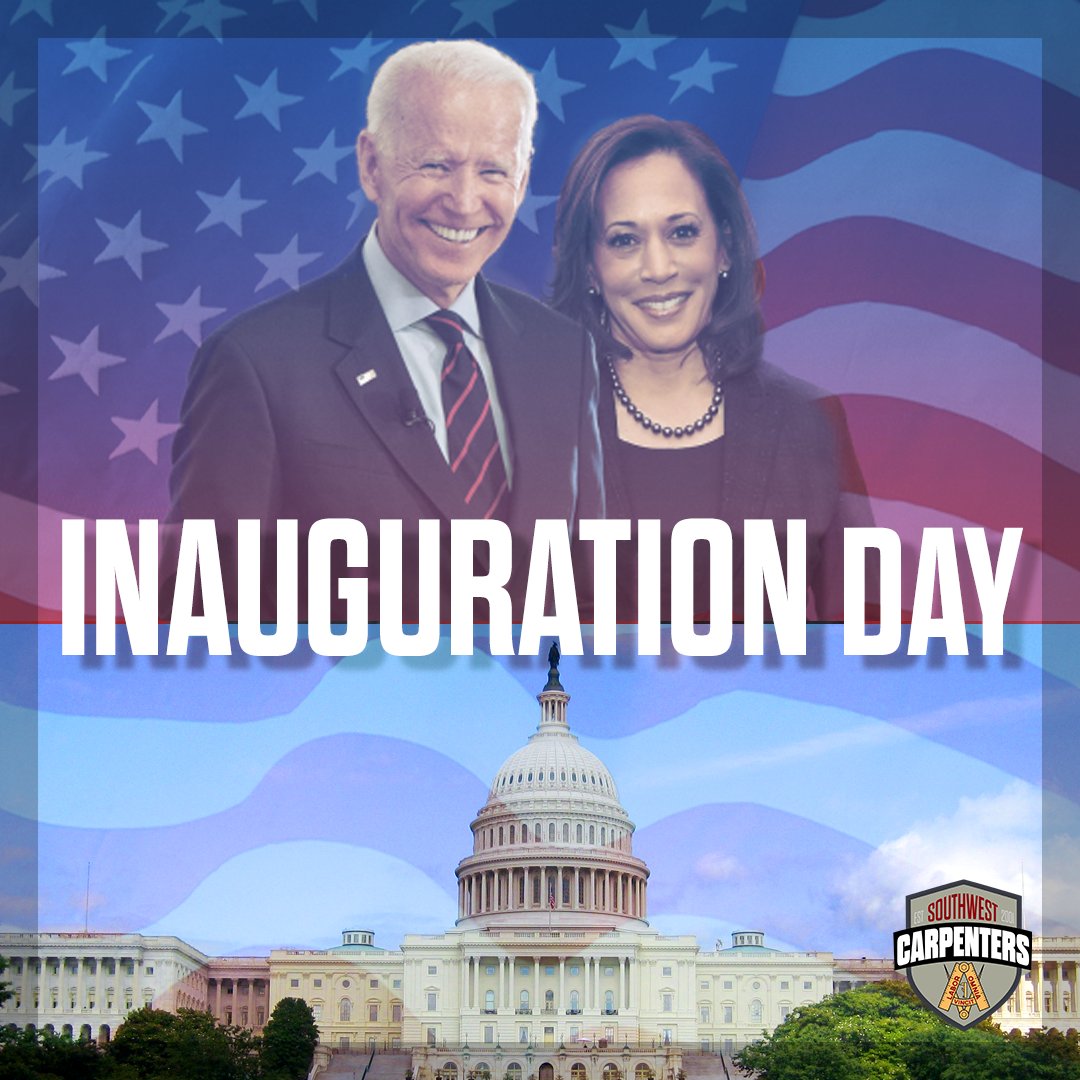 WSCarpenters's tweet image. On #InaugurationDay2021 we celebrate the peaceful transition of power and wish our new administration much success. #Congrats #PresidentBiden and #VPHarris!

#POTUS #President #USA #Carpenters #UnionCarpenters