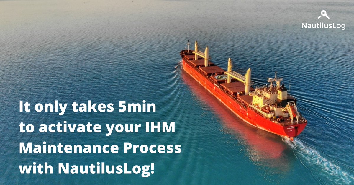 NautilusLog (@nautiluslog) on Twitter photo We know that IHM Maintenance is another pain point for you – with NautilusLog, you can easily activate the IHM Maintenance Process within 5 minutes.
Reach out: ahoy@nautiluslog.com
#ihmmaintenance #ihm #maintenance #shippingindustry #eussr We know that IHM Maintenance is another pain point for you – with NautilusLog, you can easily activate the IHM Maintenance Process within 5 minutes.
Reach out: ahoy@nautiluslog.com
#ihmmaintenance #ihm #maintenance #shippingindustry #eussr