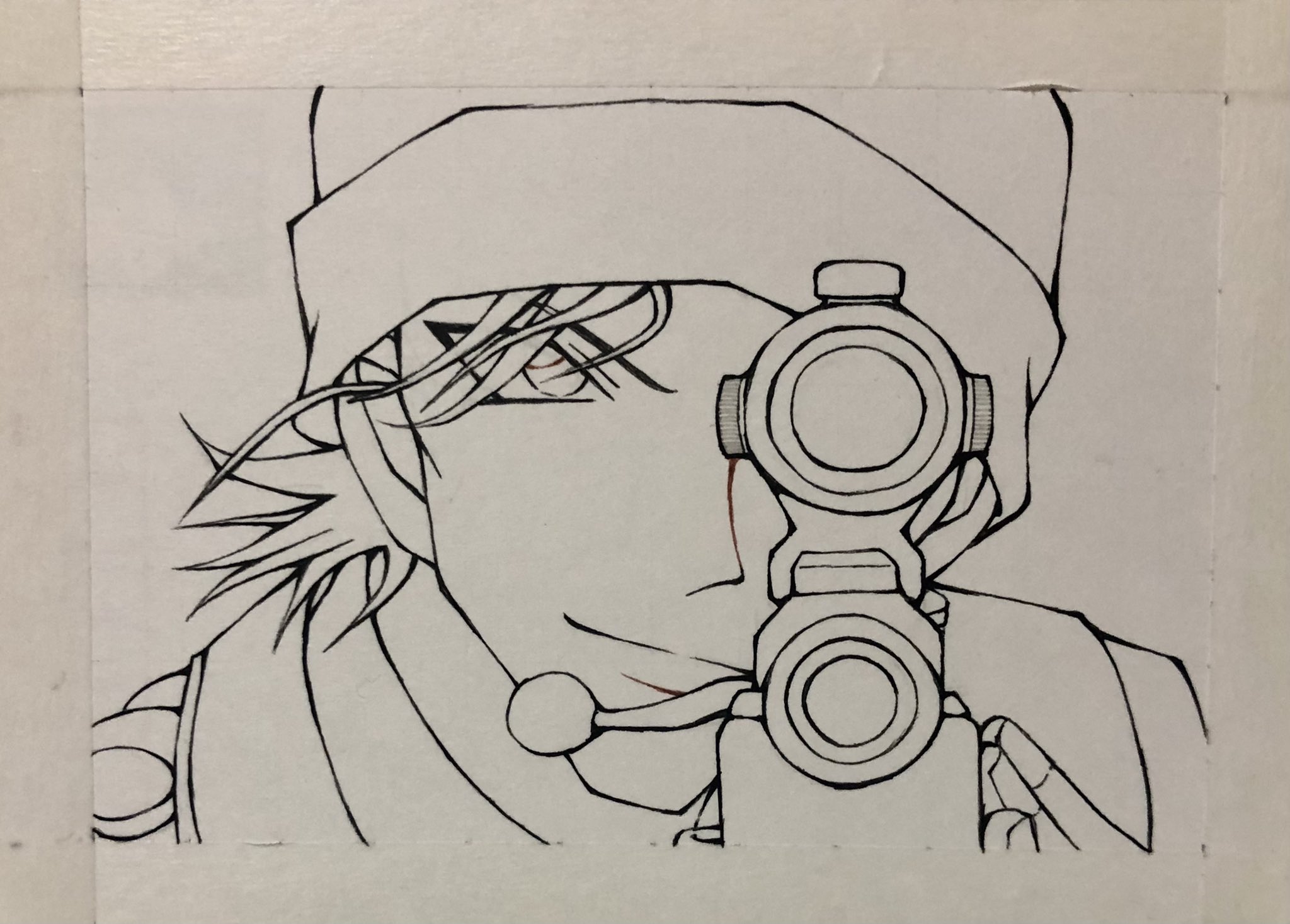 ℳoe Wip 制作過程 赤井秀一 名探偵コナン イラスト アナログイラスト 模写 模写イラスト アニメ イラスト 色鉛筆イラスト 色鉛筆 油性色鉛筆 トンボ ファーバーカステル ホルベイン 色鉛筆絵師 下描き 下絵 グリッド ペン入れ 線画