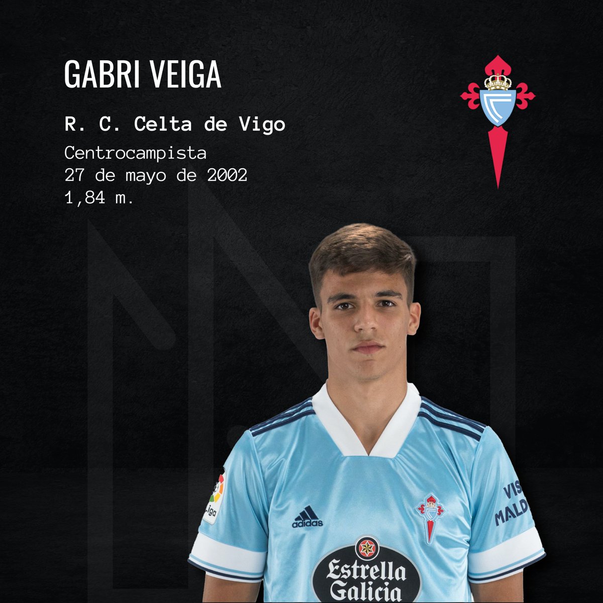 🙎‍♂️🔝@gabriveiga10

Tras crecer como futbolista en la cantera de #AMadroa del <a href="/RCCelta/">Celta</a> debutó en el Celta B con tan sólo 17 años. Un año después se estrenaría con el primer equipo en Primera División.