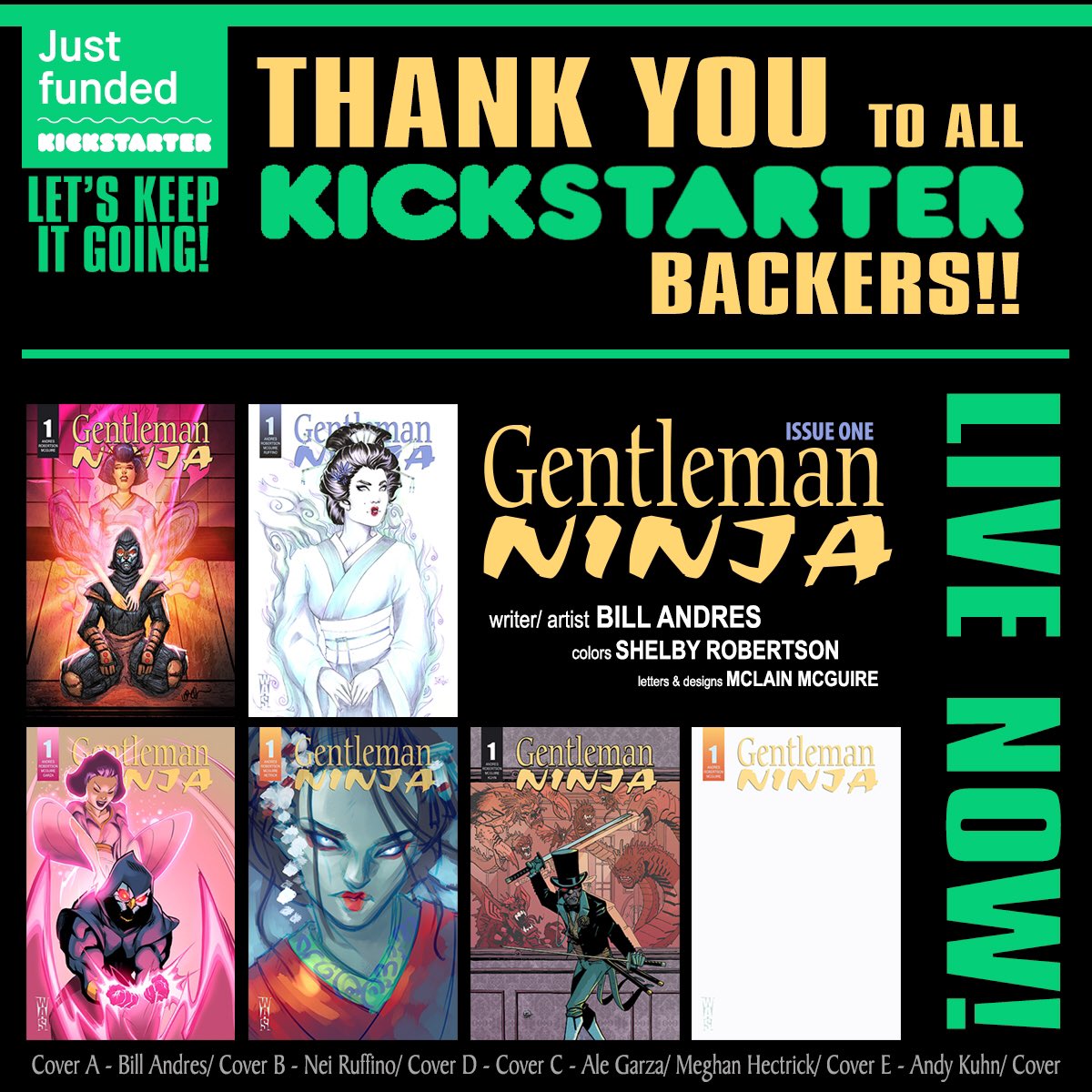 mclainmcguire's tweet photo. Check it out on Kickstarter. Gentleman Ninja #1 creator own comic by Bill Andres of Was Illustrations. We appreciate the support. https://t.co/OjxPCJa1tL https://t.co/fDLoBPHK4M