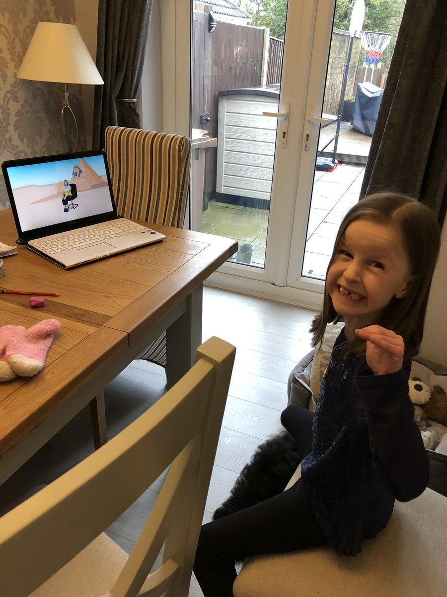 nichen84's tweet photo. Maisie from Panther class doing her PE. Egyptian Pilates @scargill_school https://t.co/D3q6MA0YHu
