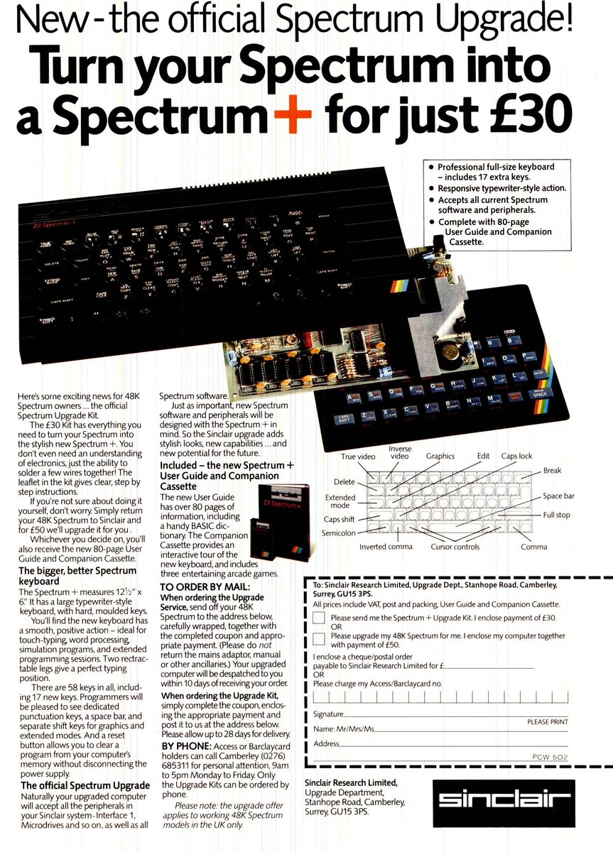 March 85, The Spectrum Plus upgrade. £30 which would be approx £63.50 in today's money.
.
#Zxspectrum #ZxSpectrumPlus  #computerkeyboard #Retrogaming #retrogamer #vintagecomputers  #personalcomputerworld #Retro70sChild #8bitcomputer #computerupgrade

instagram.com/p/CKQ_DdjnzEP/…