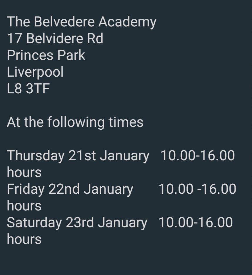 😷 Hello L8, FYI - a pop up COVID Lateral Flow Test site will be at Belvedere Academy at Princes Park from tomorrow. You know the drill! #LetsGetTested 

NB: This is a symptom free site. And KEY WORKERS (and others unable to work from home) will be prioritised for testing 🙏🏼